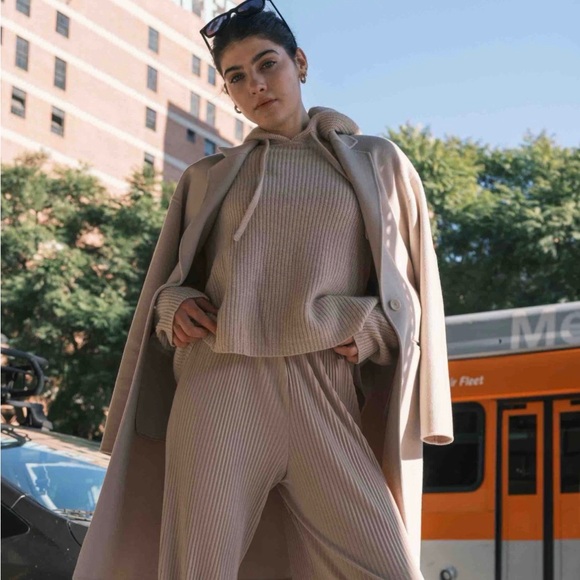 NEW Risa Cashmere-Wool Button Down Car Coat -Light Beige -by Italic - Picture 6 of 9